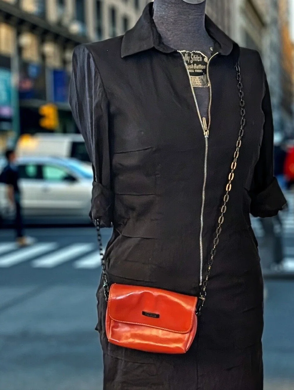 Vintage 2001 THIROS Greek Leather Floating Clutch Minimalist Modernist Restored